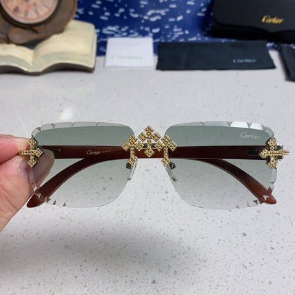 CARTIER 26S RIMLESS RECTANGULAR FRAME IN METAL 436006