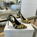 BALMAIN 25S SLINGBACK EVA 95MM IN YELLOW AND BLACK ZEBRA PRINT CALFSKIN