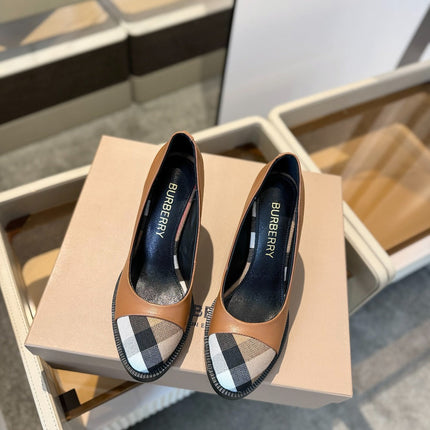 BURBERRY 26S HIGH HEELS 95 MM IN BROWN CALFSKIN