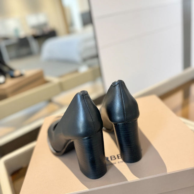 BURBERRY 26S HIGH HEELS 95 MM IN BLACK CALFSKIN