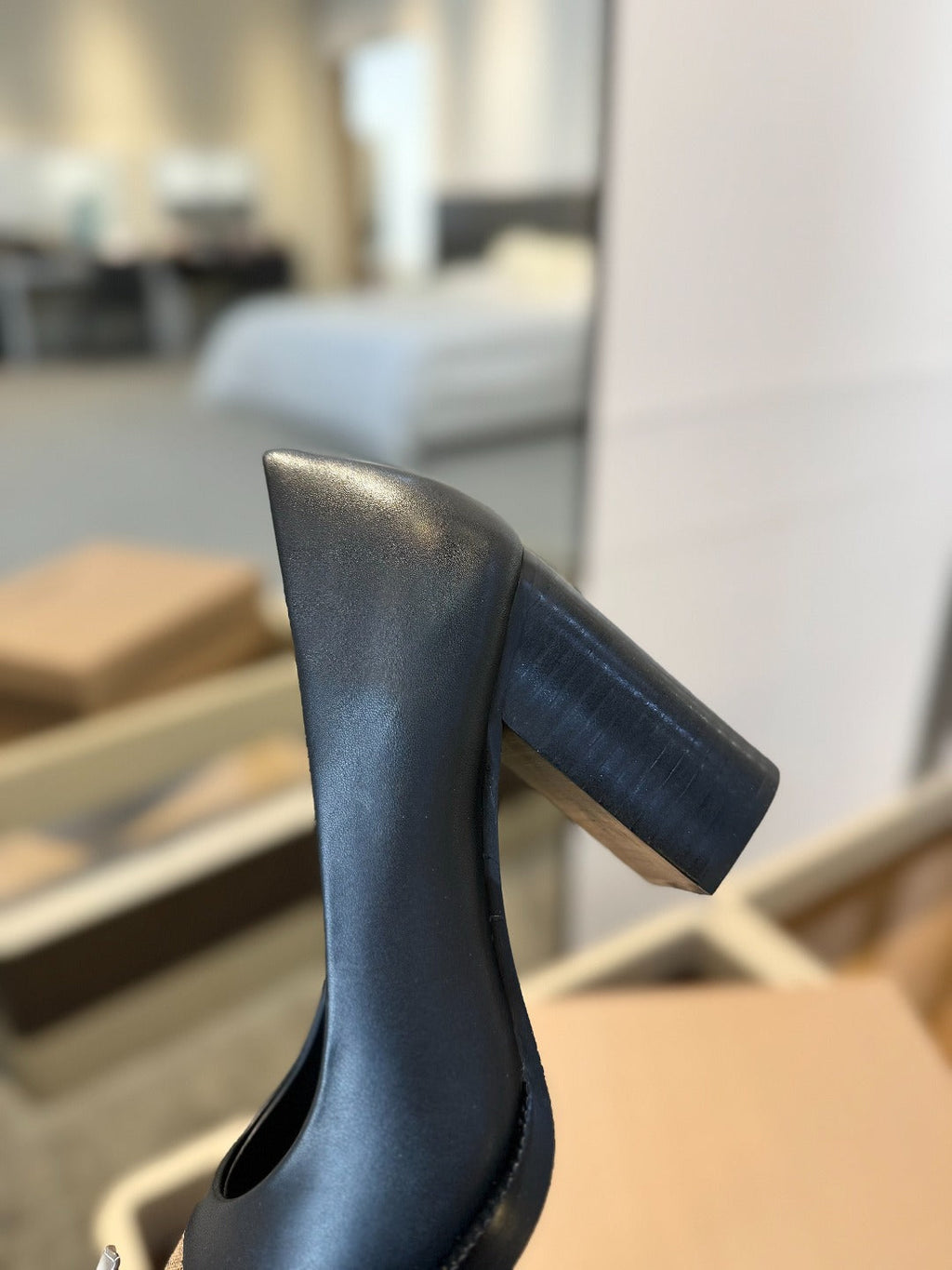 BURBERRY 26S HIGH HEELS 95 MM IN BLACK CALFSKIN