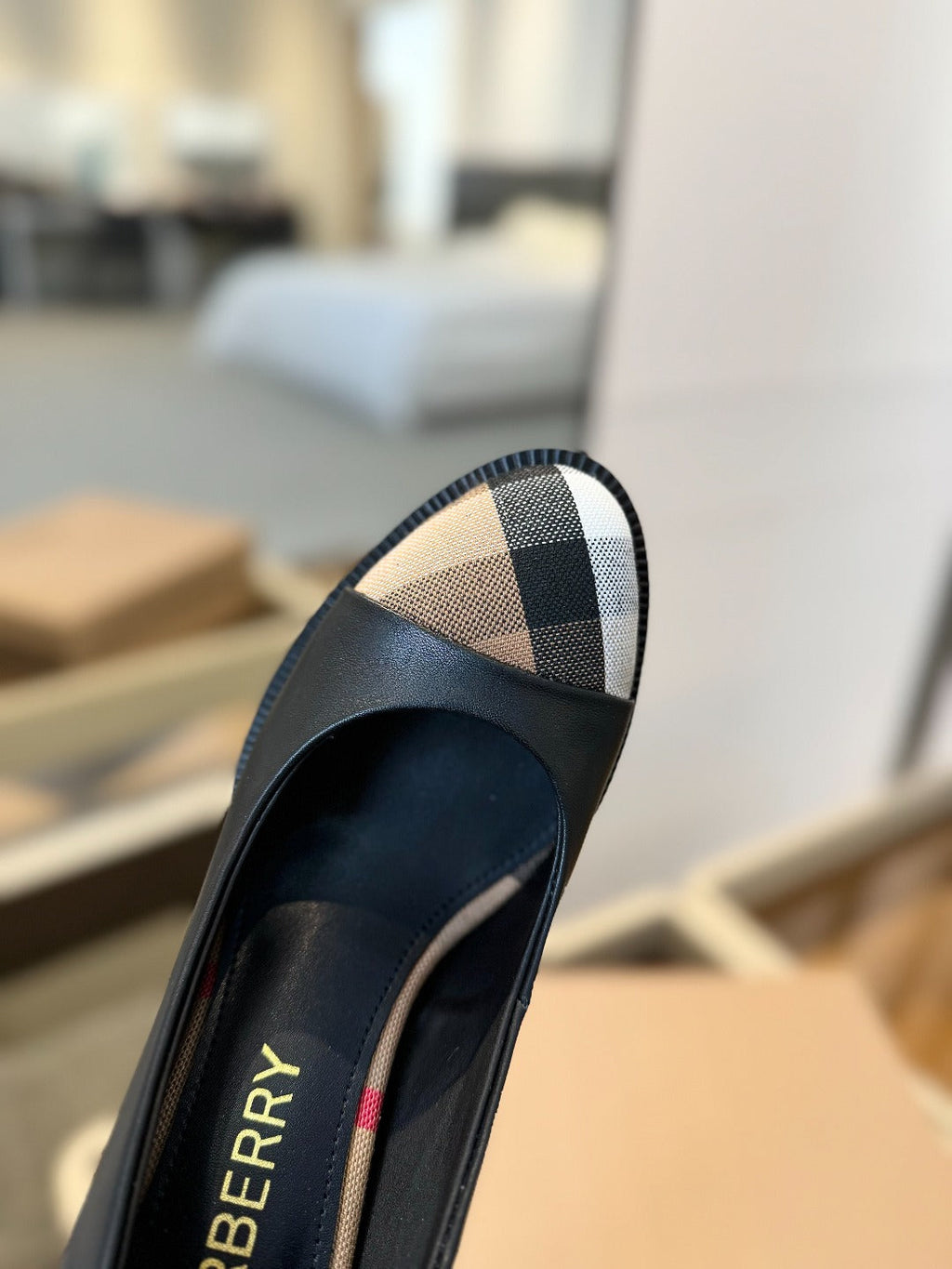 BURBERRY 26S HIGH HEELS 95 MM IN BLACK CALFSKIN