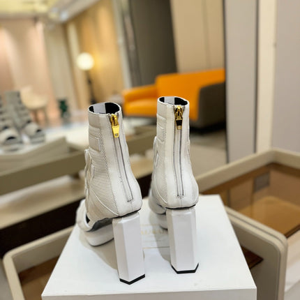 BALMAIN 25S UMA SANDALS 105MM IN WHITE VELCRO AND MESH