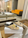 BALMAIN 26S SANDALS IN WARM BEIGE AND WHITE CANVAS