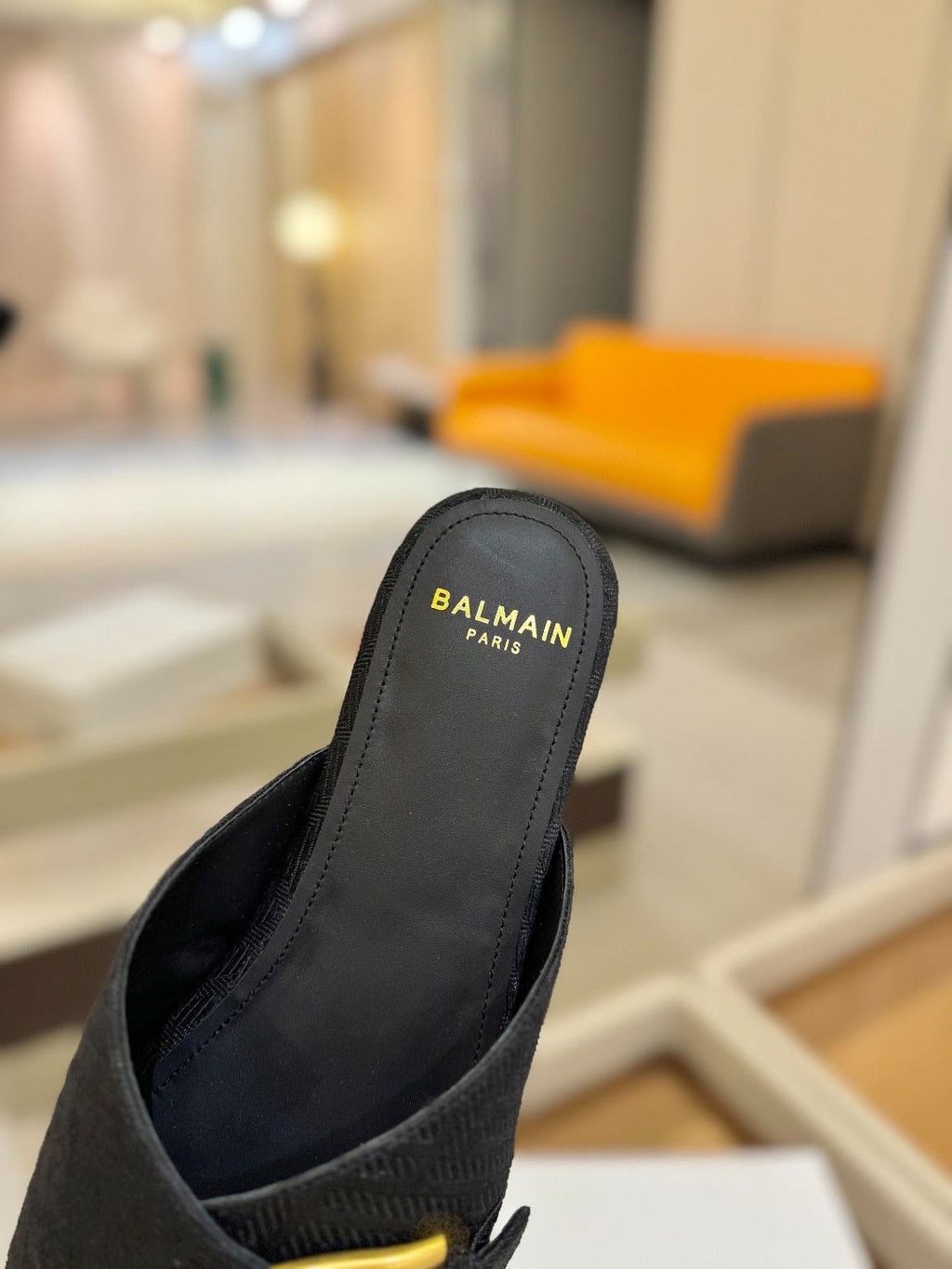 BALMAIN 26S SANDALS IN BLACK CANVAS