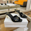 BALMAIN 26S HEELED SANDALS 70 MM IN BLACK CALFSKIN