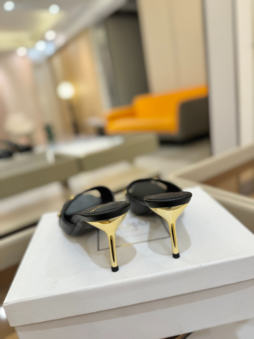 BALMAIN 26S HEELED SANDALS 70 MM IN BLACK CALFSKIN