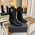 BALMAIN 26S COWBOY ANKLE BOOTS 65 MM IN BLACK PONY HAIR