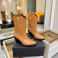 BALMAIN 26S COWBOY ANKLE BOOTS 65 MM IN BROWN CALFSKIN