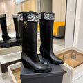 BALMAIN 26S HIGH BOOTS 65 MM IN BLACK CALFSKIN