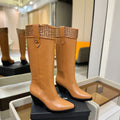 BALMAIN 26S HIGH BOOTS 65 MM IN BROWN CALFSKIN