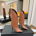 BALMAIN 26S BOOT 95 MM IN BROWN CALFSKIN
