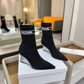 BALMAIN 26S BOOT 75 MM IN BLACK FLYKNIT STYLE 1