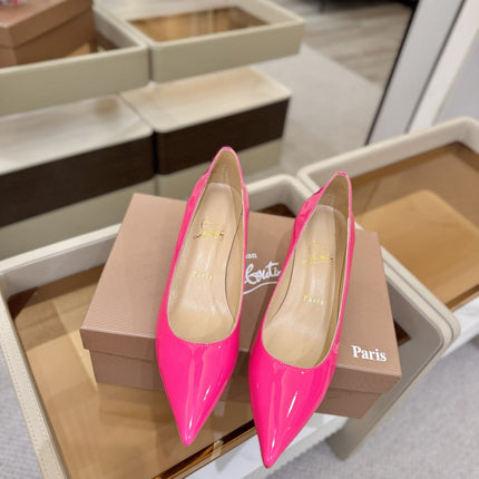 CHRISTIAN LOUBOUTIN 26S POINTED-TOE PUMPS 65 MM IN DARK PINK PATENT CALFSKIN