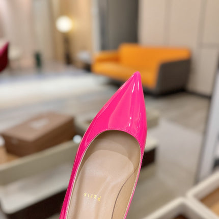 CHRISTIAN LOUBOUTIN 26S POINTED-TOE PUMPS 65 MM IN DARK PINK PATENT CALFSKIN