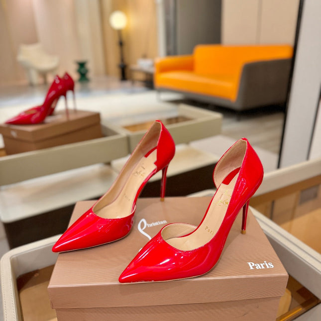CHRISTIAN LOUBOUTIN 26S POINTED-TOE PUMPS 65 MM IN RED PATENT CALFSKIN