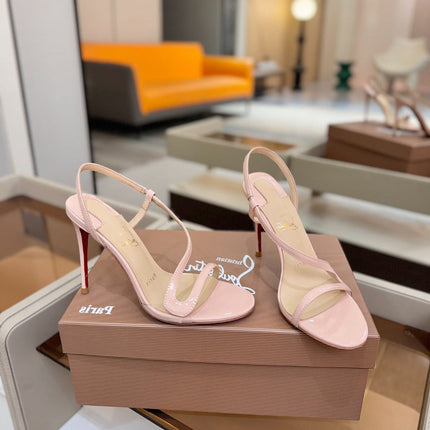 CHRISTIAN LOUBOUTIN 26S ROSA Z HIGH-HEEL SANDALS 105 MM IN LIGHT PINK LAMBSKIN