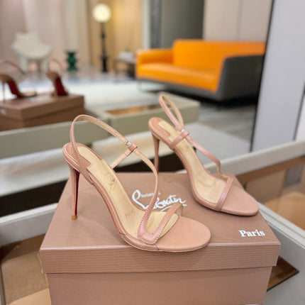 CHRISTIAN LOUBOUTIN 26S ROSA Z HIGH-HEEL SANDALS 105 MM IN NUDE LAMBSKIN