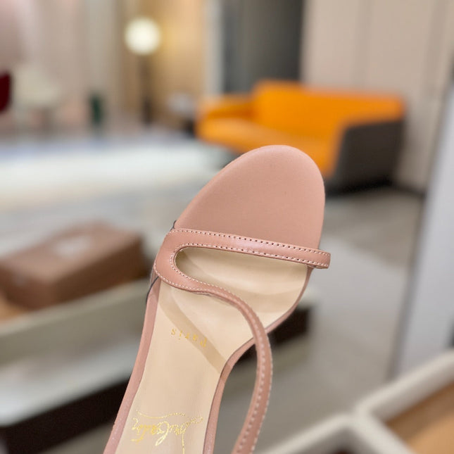 CHRISTIAN LOUBOUTIN 26S ROSA Z HIGH-HEEL SANDALS 105 MM IN NUDE LAMBSKIN