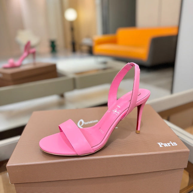 CHRISTIAN LOUBOUTIN 26S HEELED SANDALS 105 MM IN PINK CALFSKIN