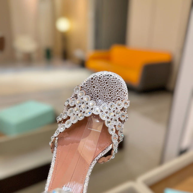 AQUAZZURA 26S STRAPPY HIGH HEELS 105 MM IN SILVER TEXTURED LEATHER