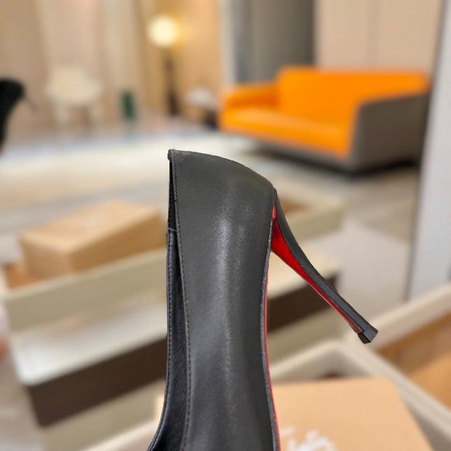 CHRISTIAN LOUBOUTIN 26S POINTED-TOE PUMPS 105 MM IN BLACK CALFSKIN