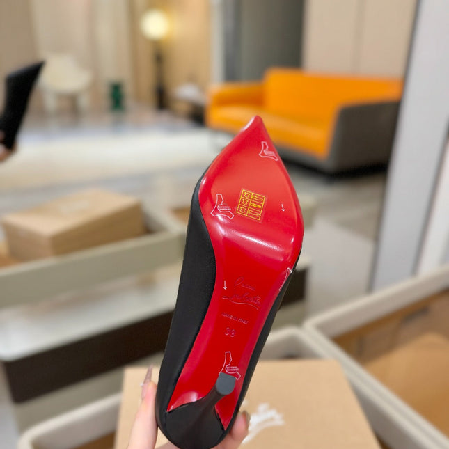 CHRISTIAN LOUBOUTIN 26S POINTED-TOE PUMPS 105 MM IN BLACK CALFSKIN