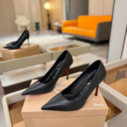 CHRISTIAN LOUBOUTIN 26S POINTED-TOE PUMPS 105 MM IN BLACK CALFSKIN