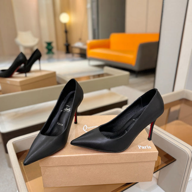 CHRISTIAN LOUBOUTIN 26S POINTED-TOE PUMPS 105 MM IN BLACK CALFSKIN