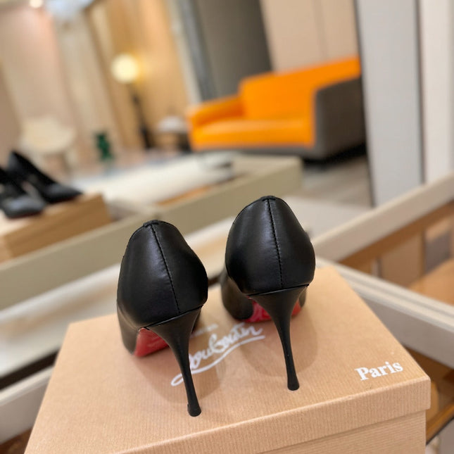 CHRISTIAN LOUBOUTIN 26S POINTED-TOE PUMPS 105 MM IN BLACK CALFSKIN