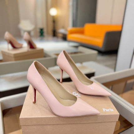 CHRISTIAN LOUBOUTIN 26S POINTED-TOE PUMPS 105 MM IN NUDE PATENT CALFSKIN