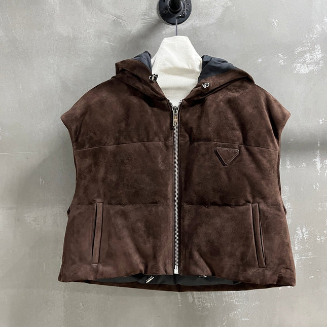 PRADA 25S SUEDE DOWN VEST 384