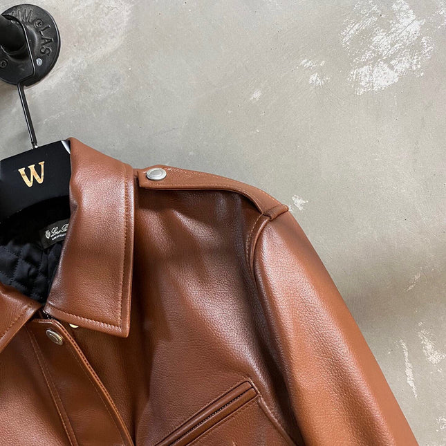 LP 26S BROWN LEATHER BOMBER JACKET 571