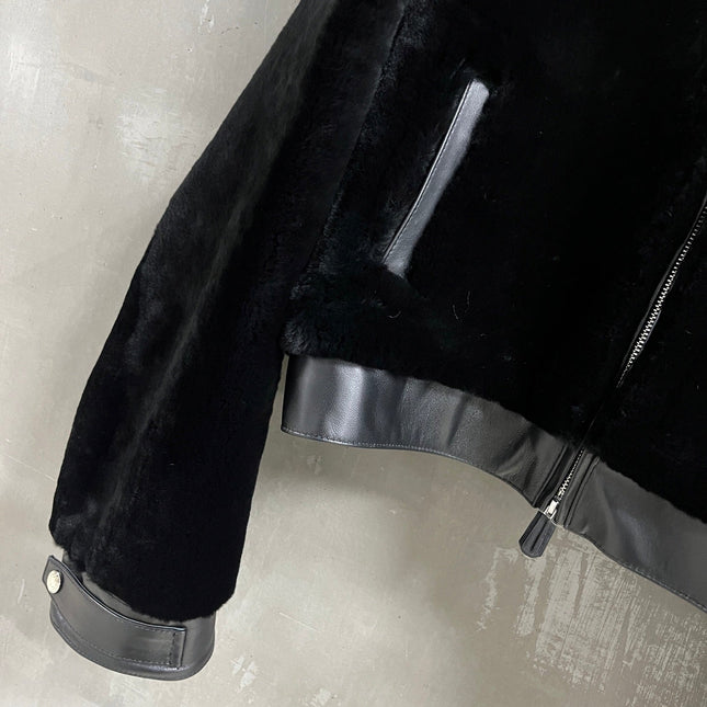 HERMES 26S SHEARLING CROPPED JACKET 836