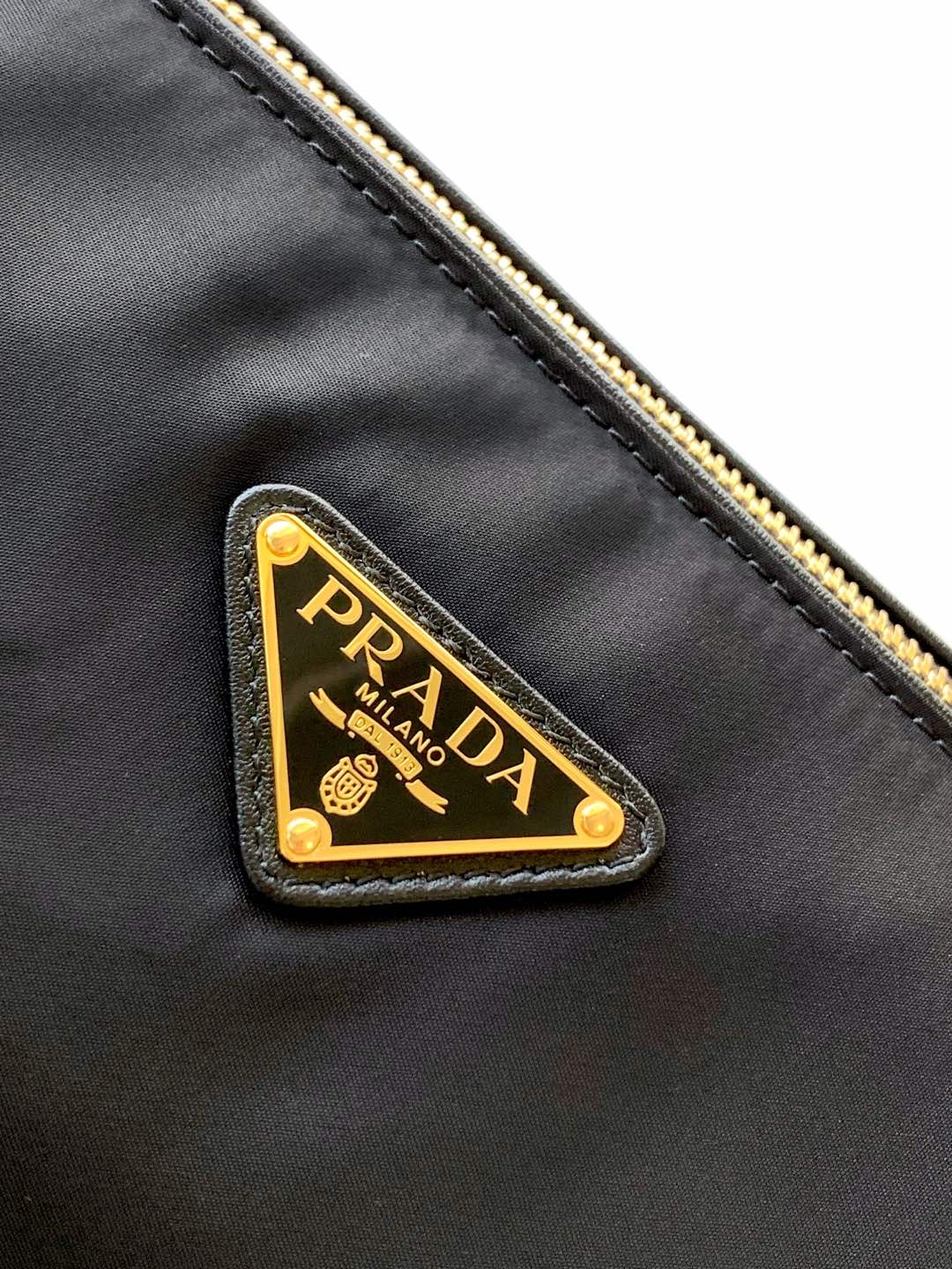 PRADA 26S SHOULDER BAG 27 IN BLACK NYLON