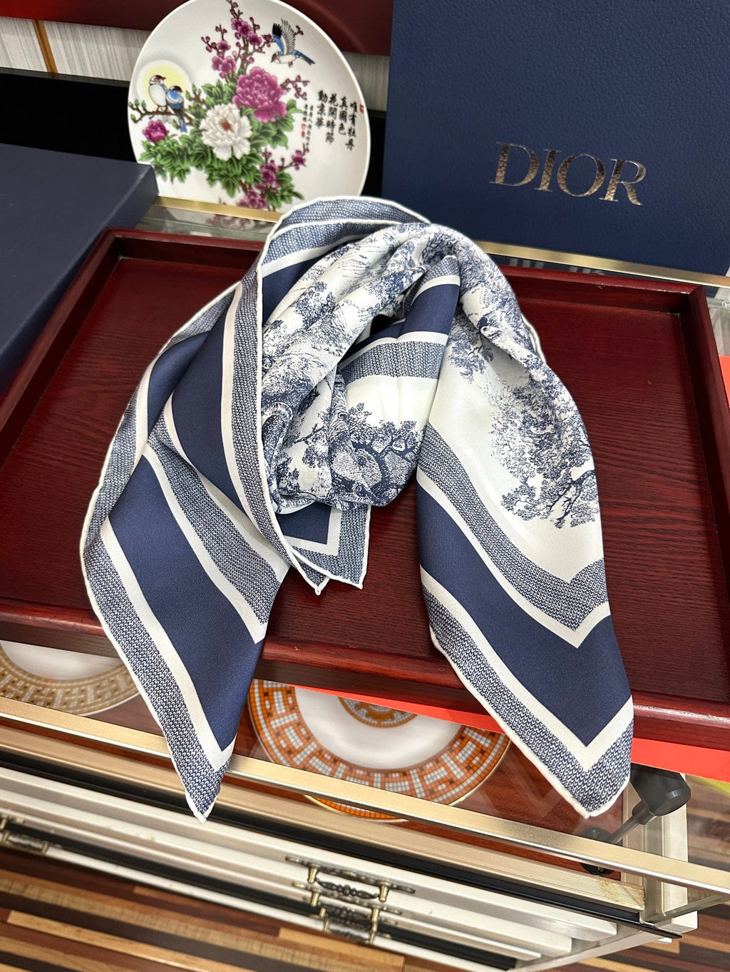 DIOR 26S SCARF 90CM IN SILK 313453