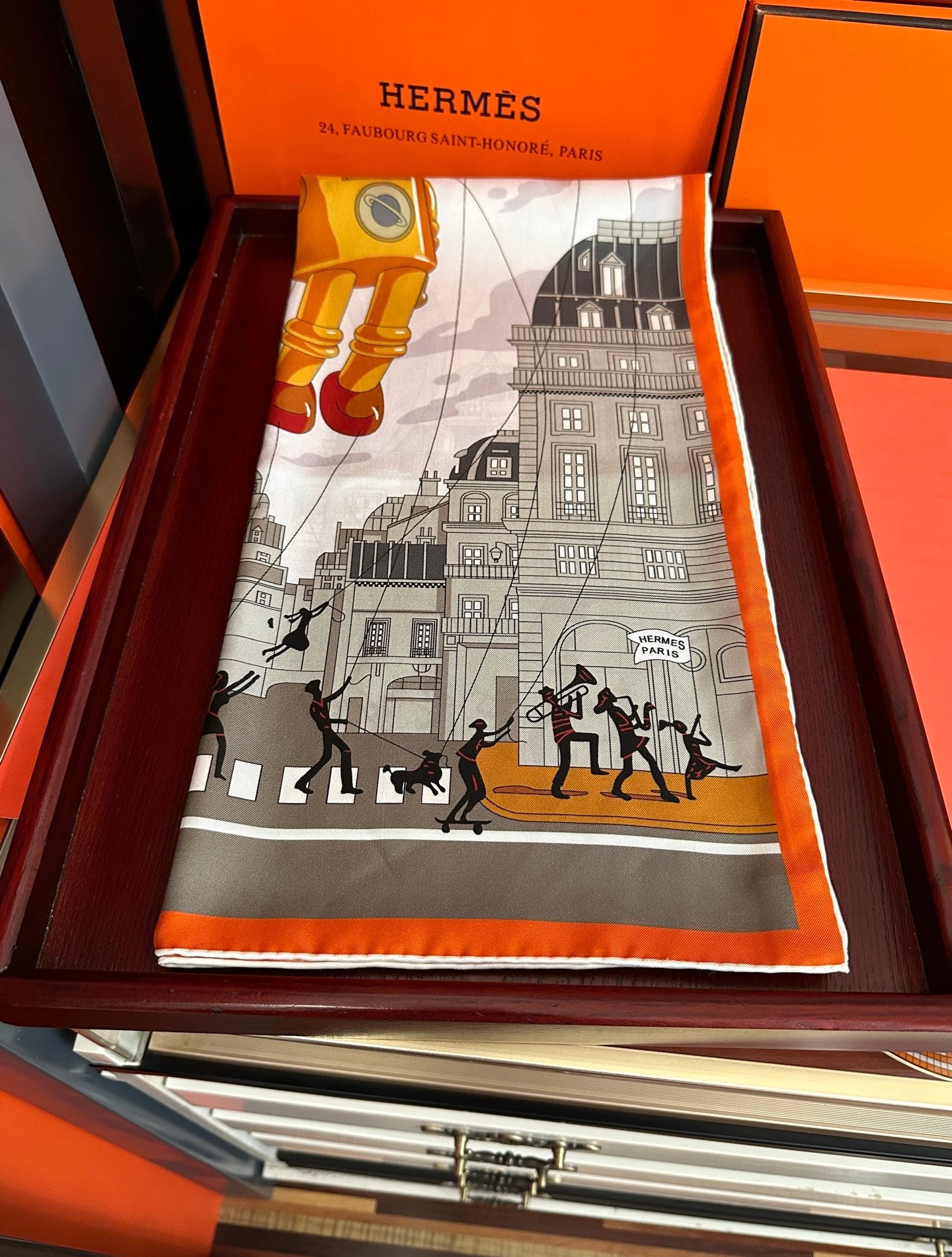HERMES 26S PRINTED SQUARE SCARF 90 IN SILK 307339