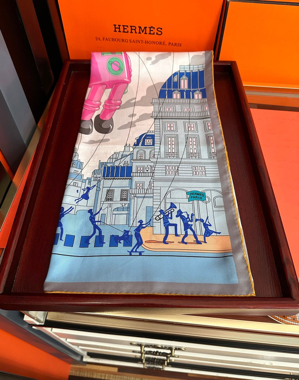 HERMES 26S PRINTED SQUARE SCARF 90 IN SILK 307340