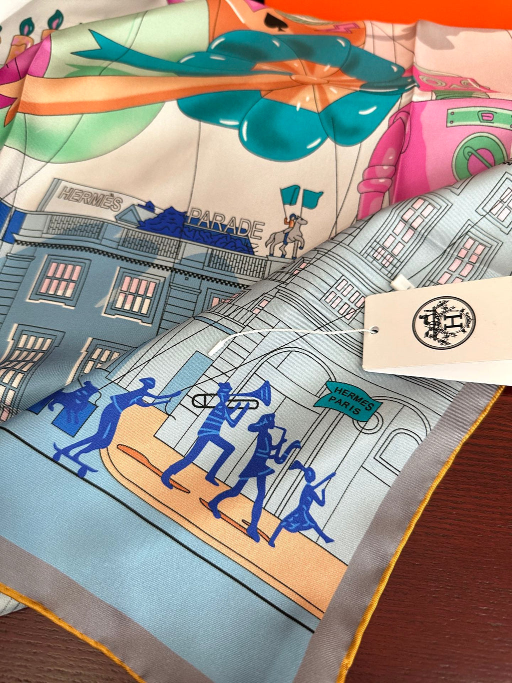HERMES 26S PRINTED SQUARE SCARF 90 IN SILK 307340