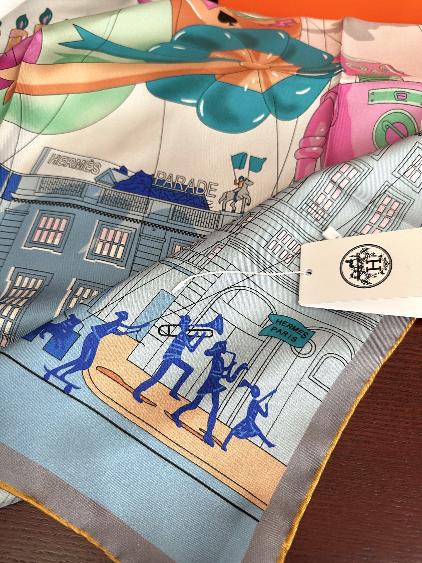 HERMES 26S PRINTED SQUARE SCARF 90 IN SILK 307340