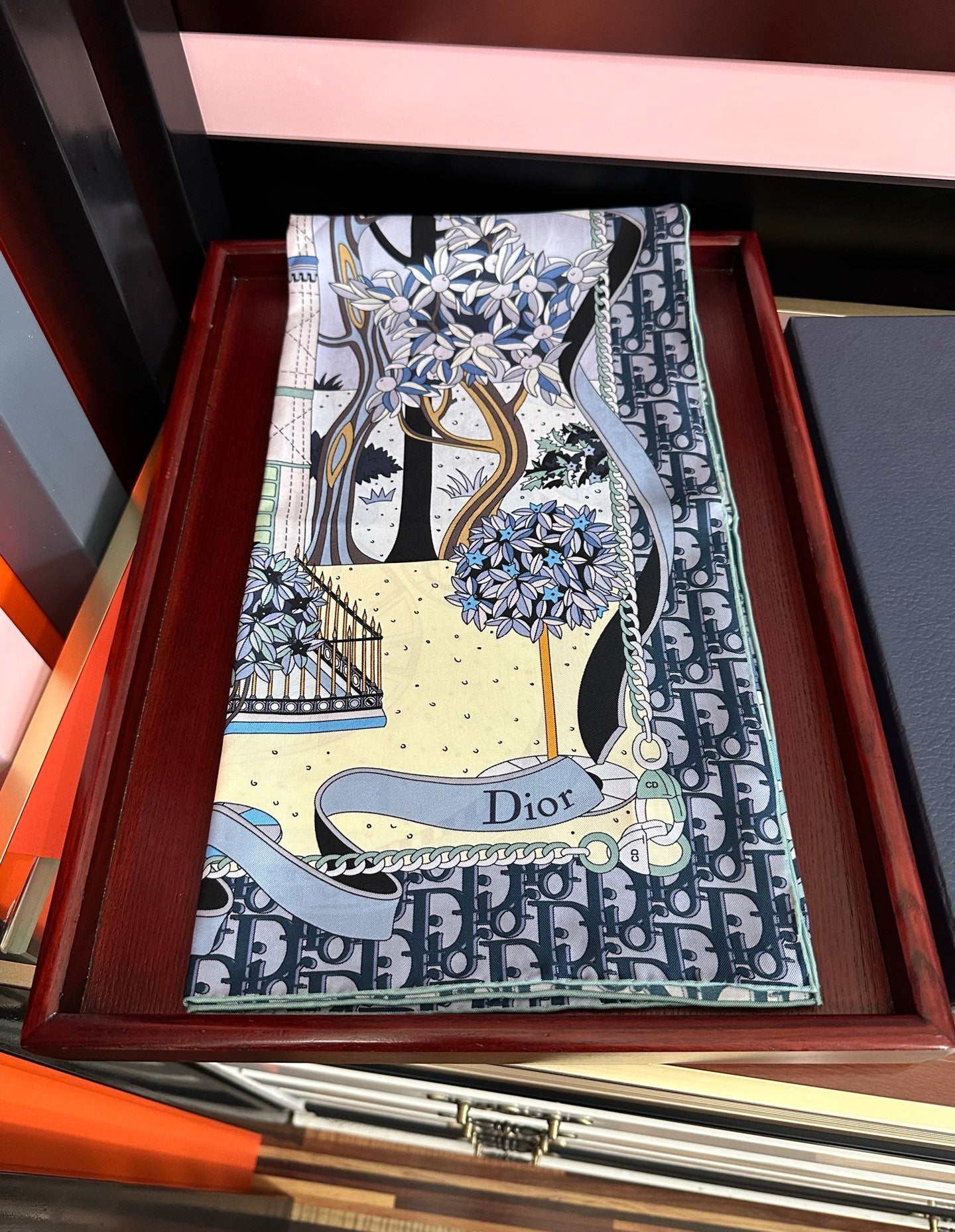 DIOR 26S  SCARF 90CM IN SILK 313459