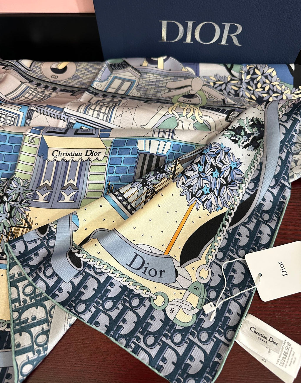 DIOR 26S  SCARF 90CM IN SILK 313459