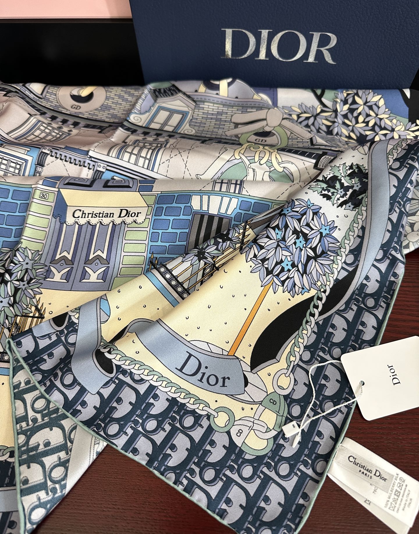 DIOR 26S  SCARF 90CM IN SILK 313459