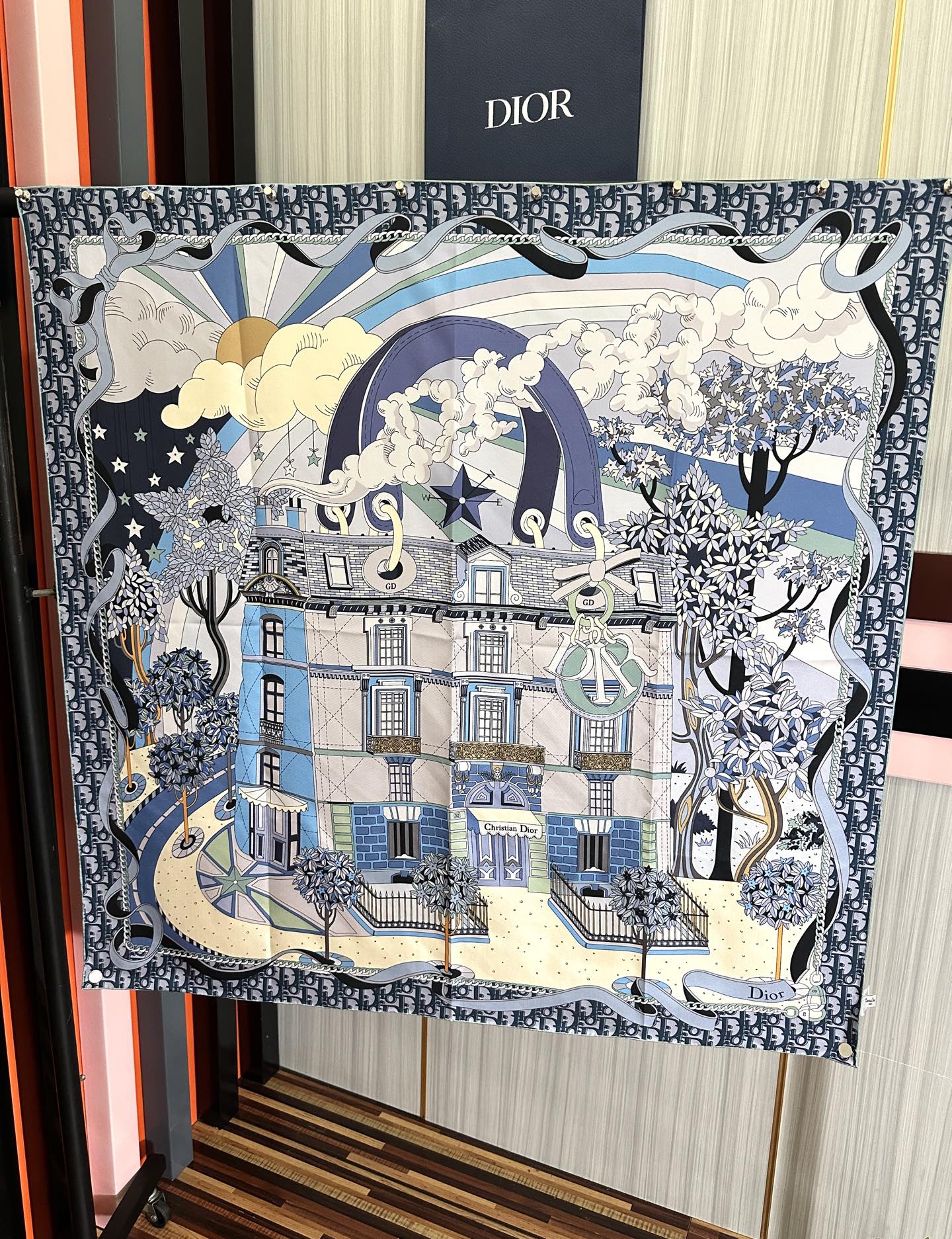 DIOR 26S  SCARF 90CM IN SILK 313459