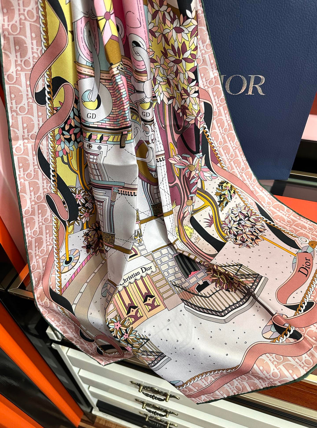 DIOR 26S SCARF 90CM IN SILK 313460
