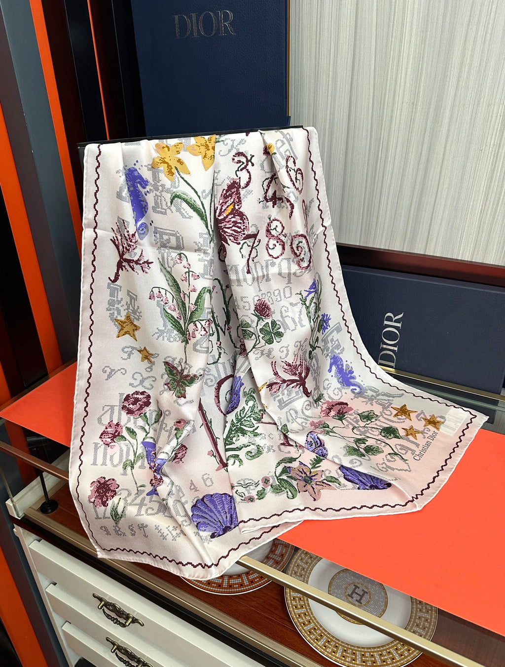 DIOR 26S SCARF 90CM IN SILK 312029