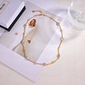MIUMIU 26S GOLD CRYSTAL STATION CHAIN NECKLACE IN GOLD TONE METAL 633925