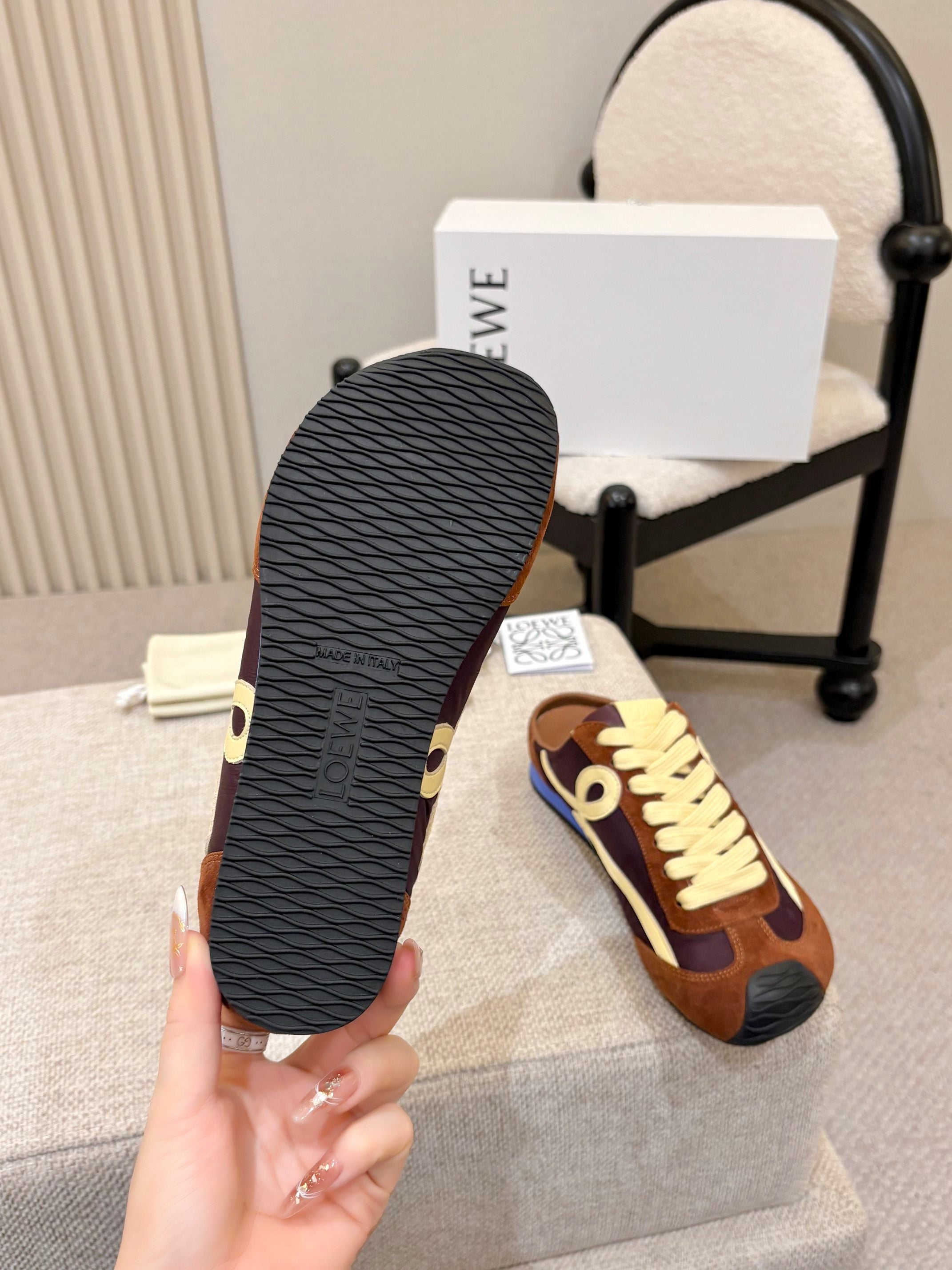 LOEWE 26S MULE SNEAKERS IN MULTICOLOR SUEDE AND NYLON STYLE 01