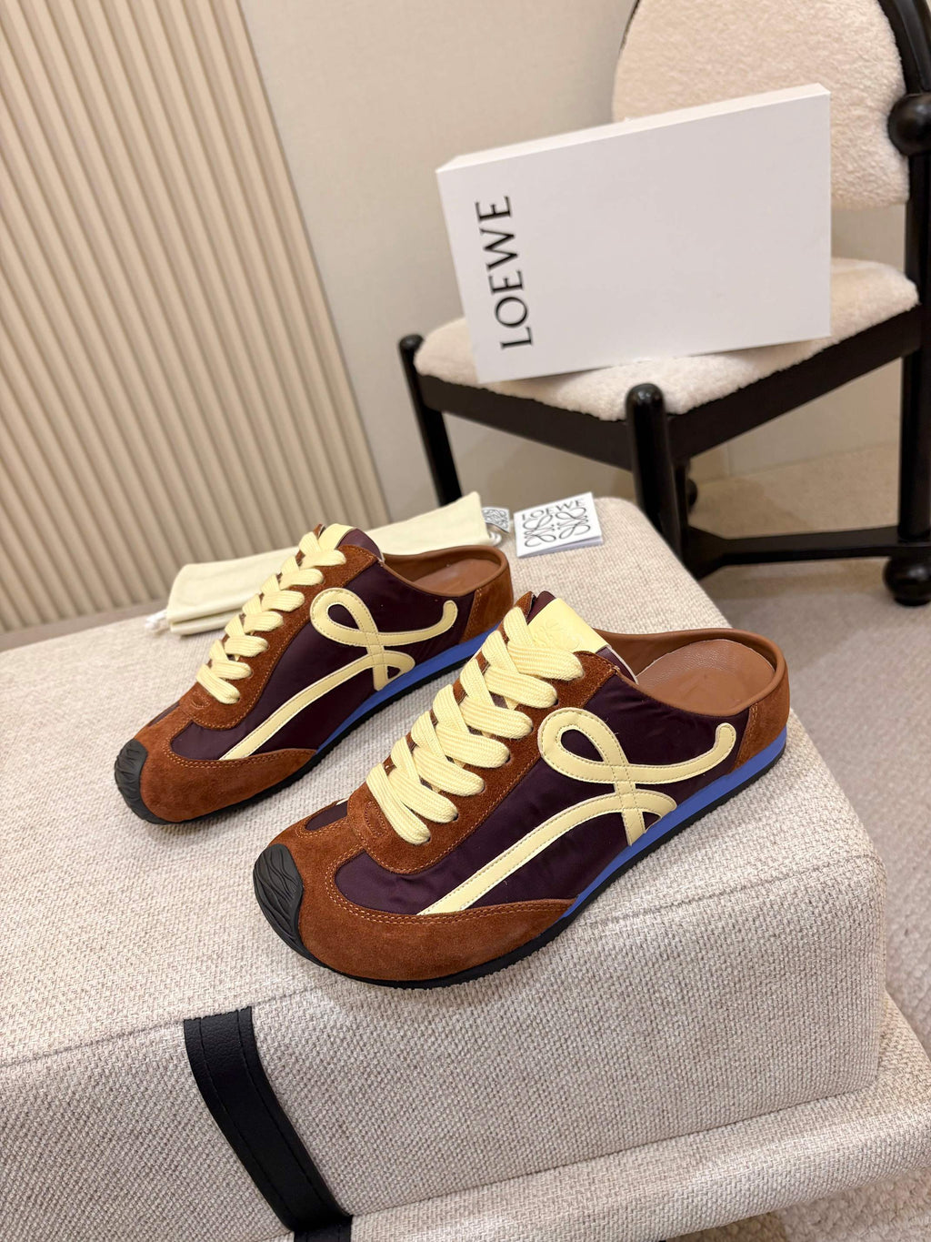 LOEWE 26S MULE SNEAKERS IN MULTICOLOR SUEDE AND NYLON STYLE 01