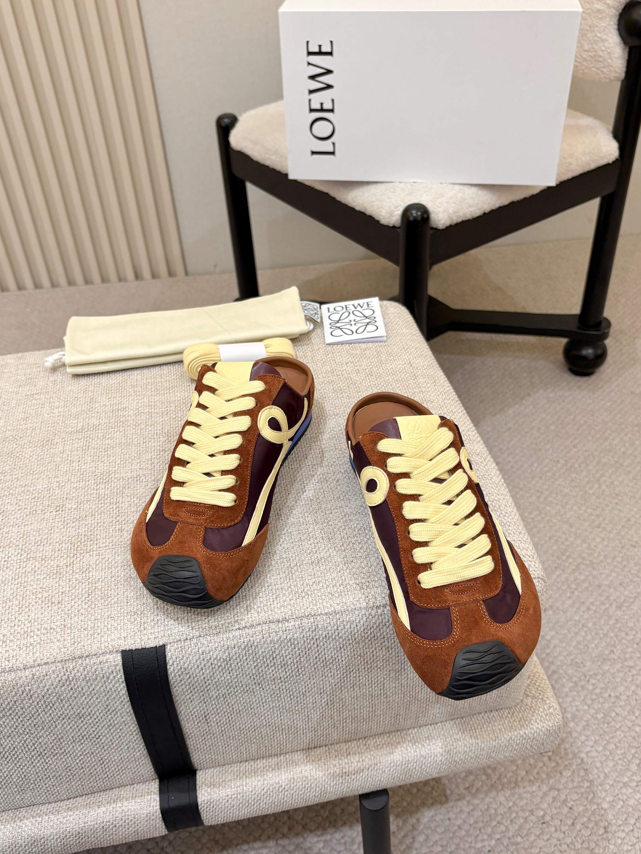 LOEWE 26S MULE SNEAKERS IN MULTICOLOR SUEDE AND NYLON STYLE 01
